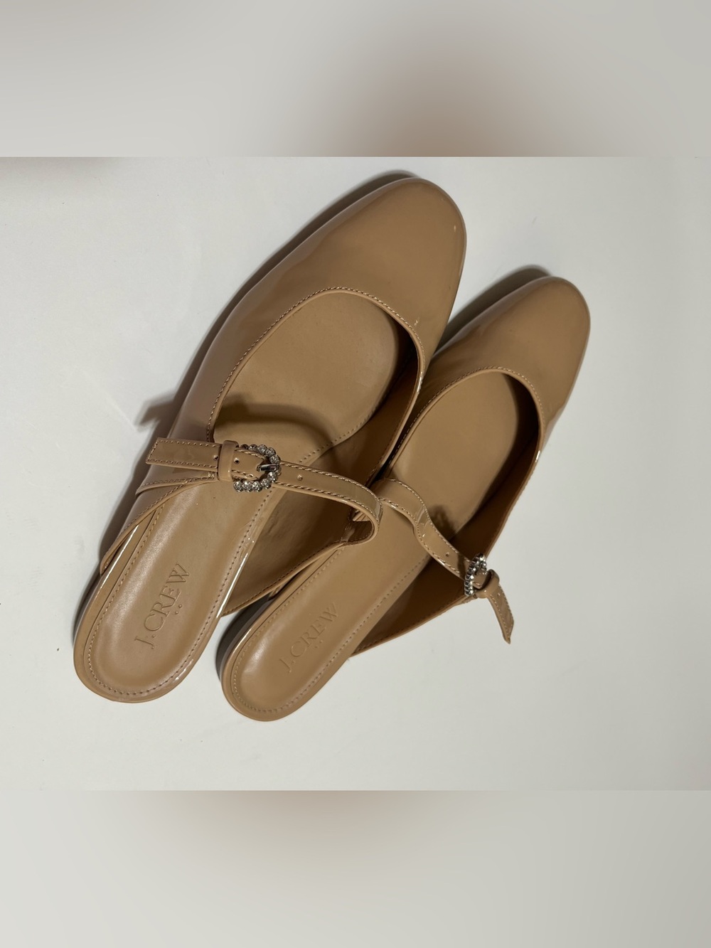 J. Crew Tan Leather Mary Jane Flats